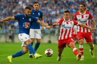 Skrót meczu Lech Poznań - Crvena Zvezda 1:3. Bramki wideo (06.08.25)