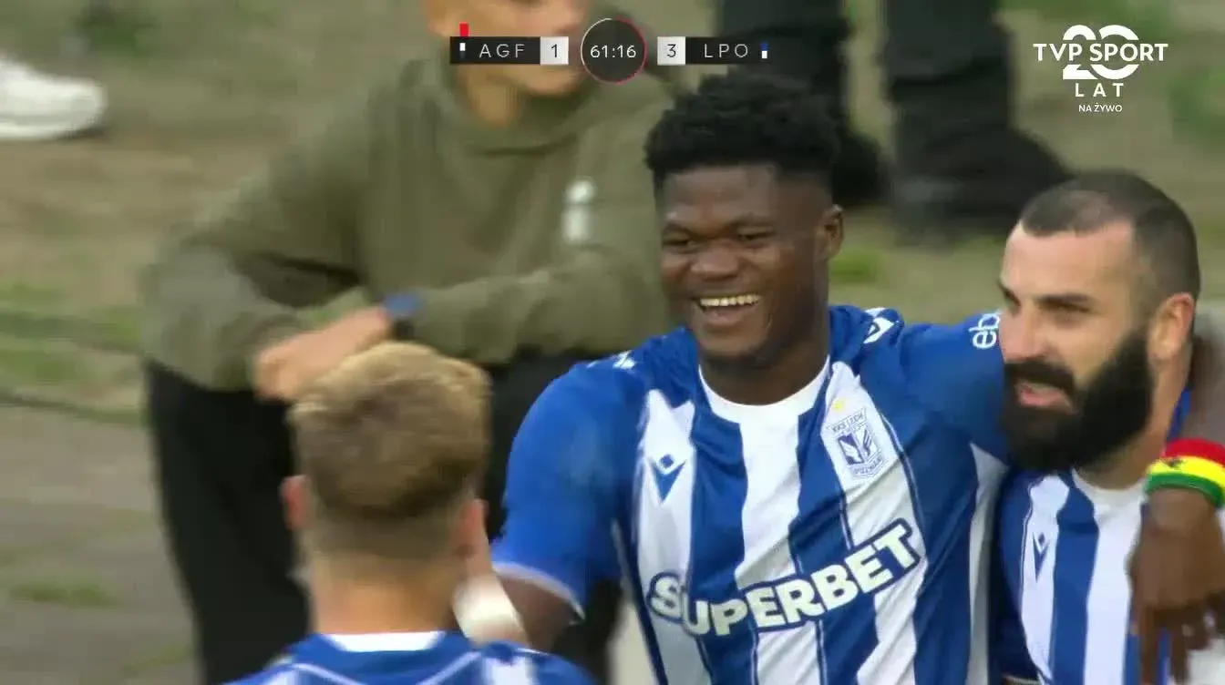 Aarhus GF 1-3 Lech Poznań Yegbe ale zakur