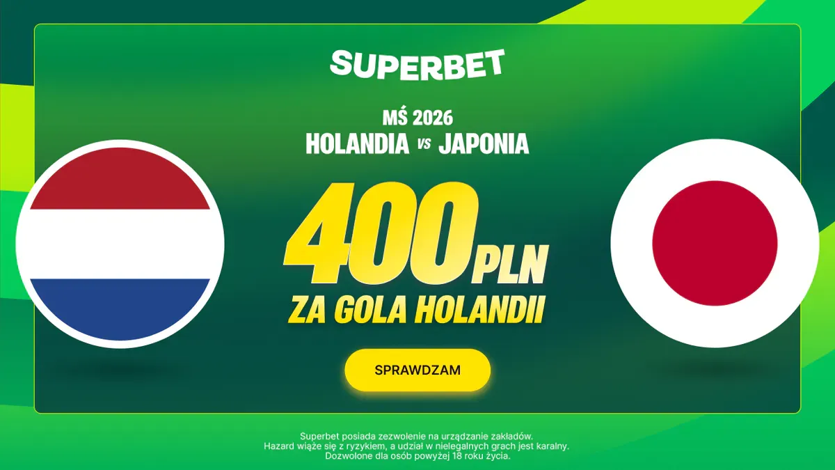 Aż 400 PLN za gola Holandii z Japonią. Dodatkowy bonus na mundial! 