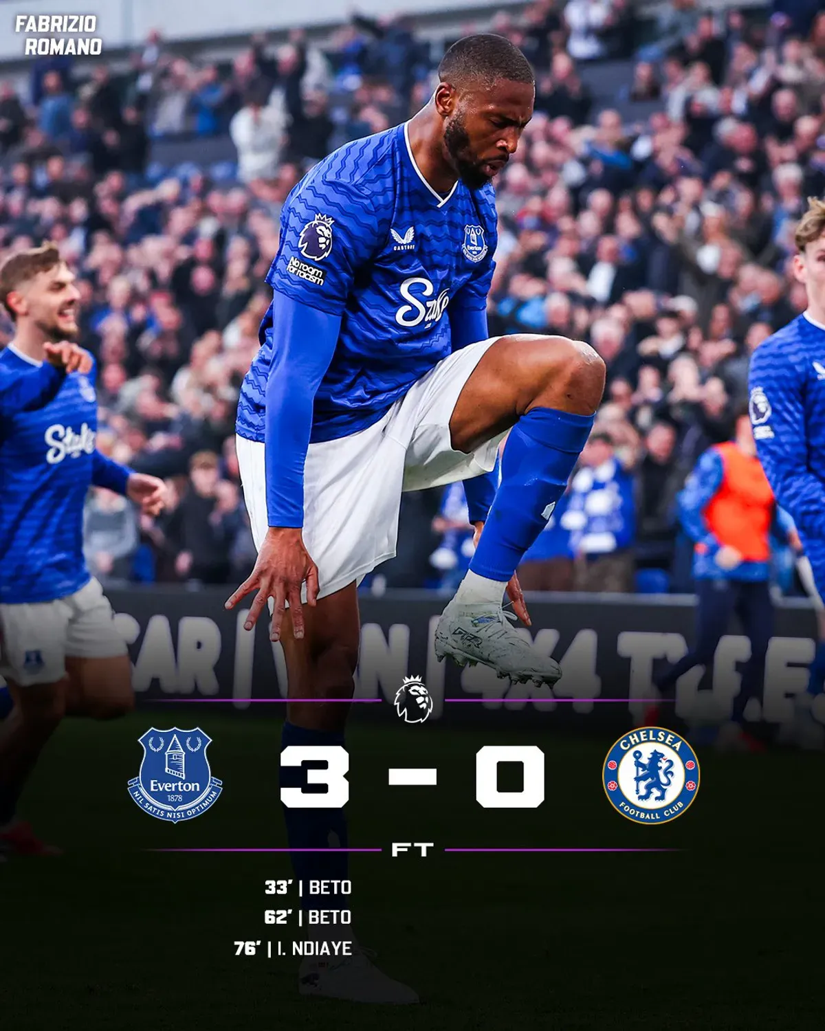 Chelsea na kolanach w Liverpoolu. Everton rozbił londyńczyków na Goodison Park