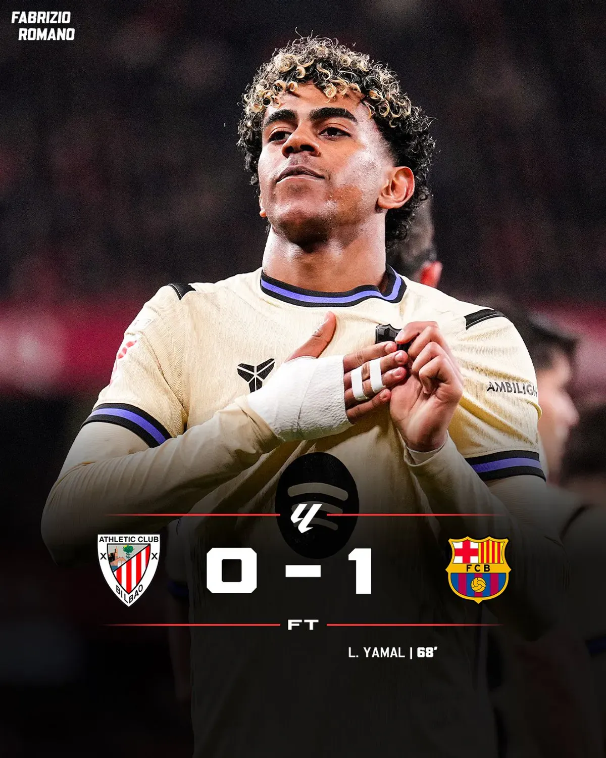 Genialny gol Lamine Yamala przesądził o wyniku. Barcelona triumfuje na San Mames