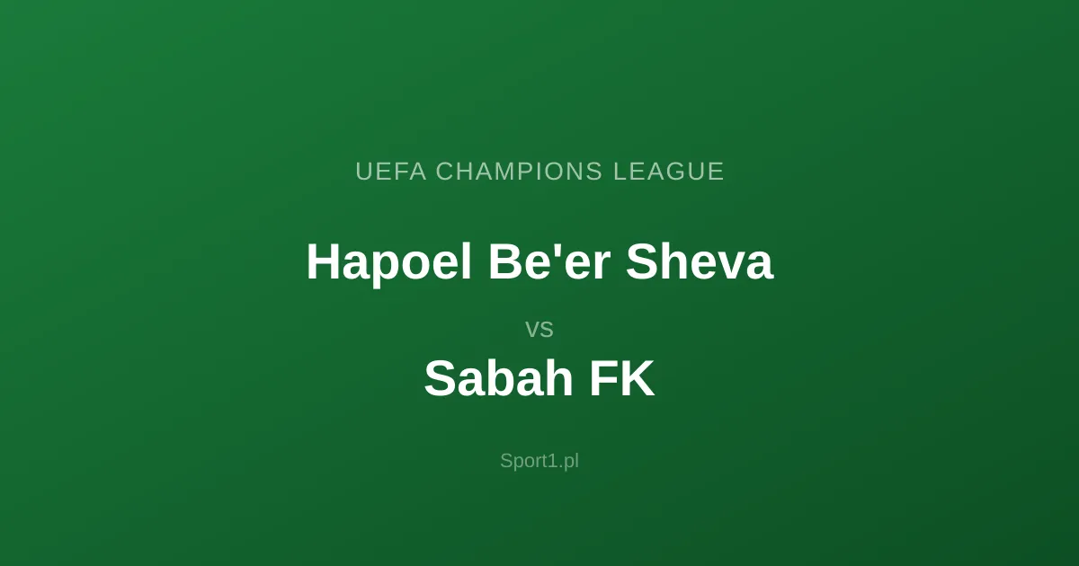 Hapoel Be'er Sheva - Sabah FK: Typy bukmacherskie