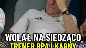 Hugo Broos nie wyglądał na przekonanego, że Teboho Mokoena zamieni karnego dla RPA na gola w meczu z Czechami.