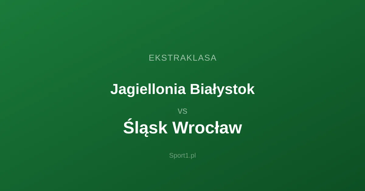 Jagiellonia Białystok - Śląsk Wrocław: Typy bukmacherskie