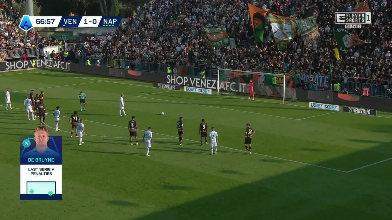 Kevin de bruyne marnuje rzut karny. Problemy Napoli w starciu z Venezią! Odwrócą jeszcze losy tego spotkania?