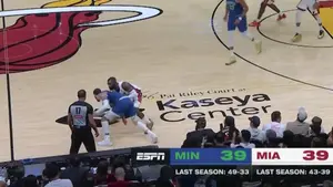 LaMelo Ball "poszedł" z piłką na czystą pozycję rzutową Mecz Miami Heat – Minnesota Timberwolves