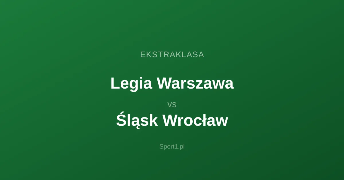 Legia Warszawa - Śląsk Wrocław: Typy bukmacherskie
