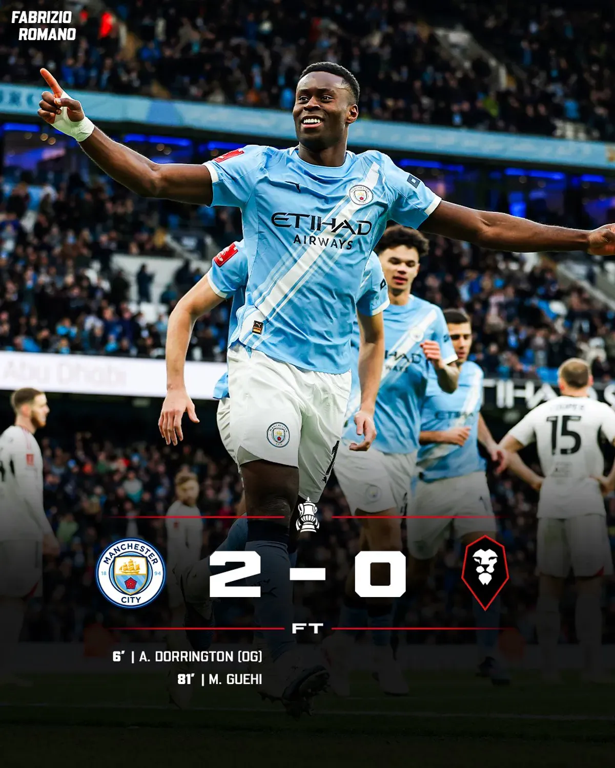 Manchester City awansuje w FA Cup po golu Marca Guehiego