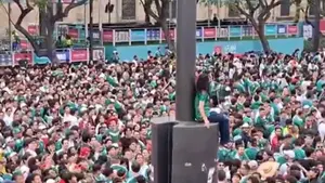 Mundialowe szaleństwo. Meksykanka wspięła się na maszt flagowy! [WIDEO]