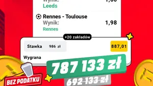 Niesamowita wygrana u bukmachera w Polsce! Kupon na prawie 790 tys. zł!
