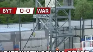 Nowy sezon @_1liga_ zaczął się od. trafienia samobójczego! Polonia Bytom wychodzi na prowadzenie w meczu z Wartą Poznań.
