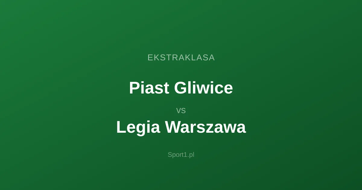 Piast Gliwice - Legia Warszawa: Typy bukmacherskie