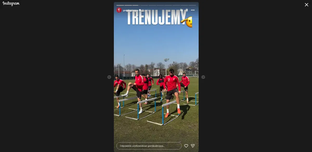Górnik Zabrze trenuje przed meczem z Widzewem w Łodzi! Po urazie Josemy nie ma śladu (Fot.: Górnik Zabrze SSA via Instagram)