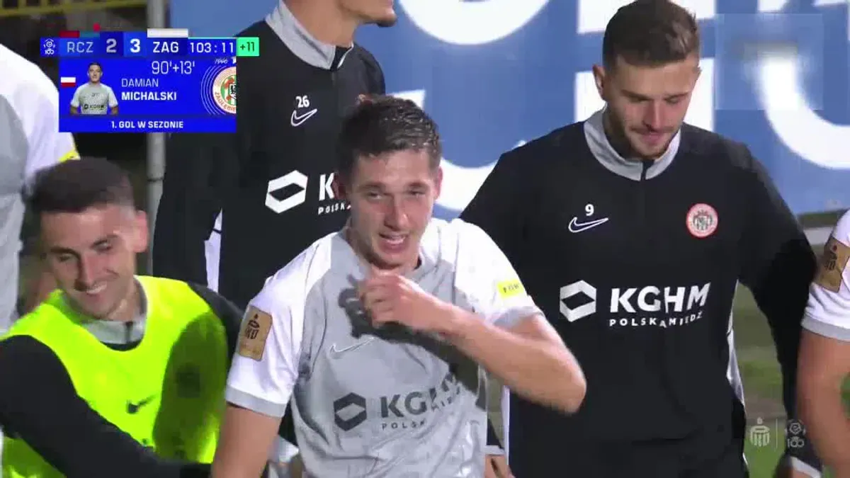 Raków Częstochowa 2-3 Zaglębie Lubin Damian Michalski