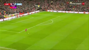 Rayan Cherki disallowed goal against Liverpool 90+10'