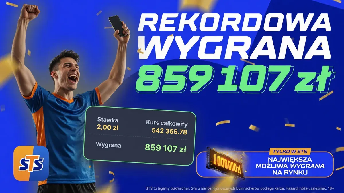 Rekord w STS! Gracz wygrał 859 000 PLN za zaledwie 2 złote!