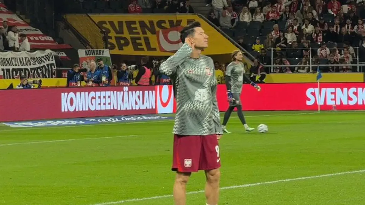 Robert Lewandowski w doskonałym humorze przed spotkaniem ze Szwecją