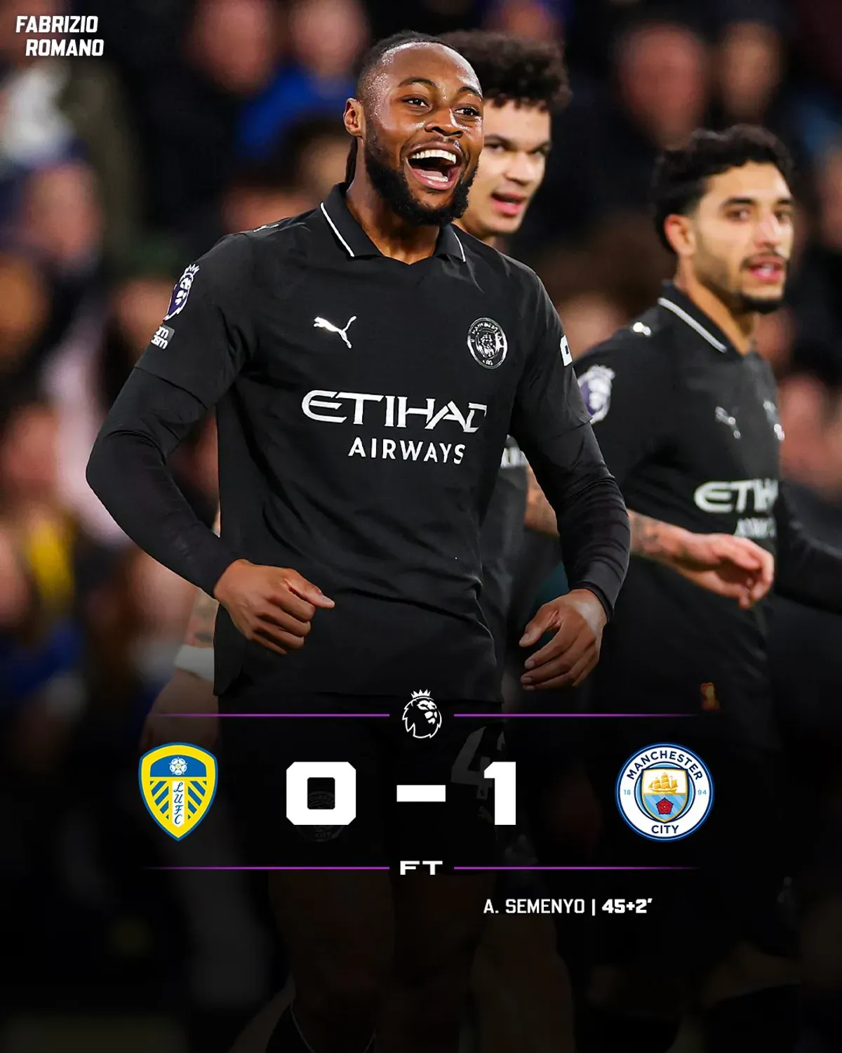 Semenyo bohaterem Manchesteru City. Zdecydował gol na Elland Road