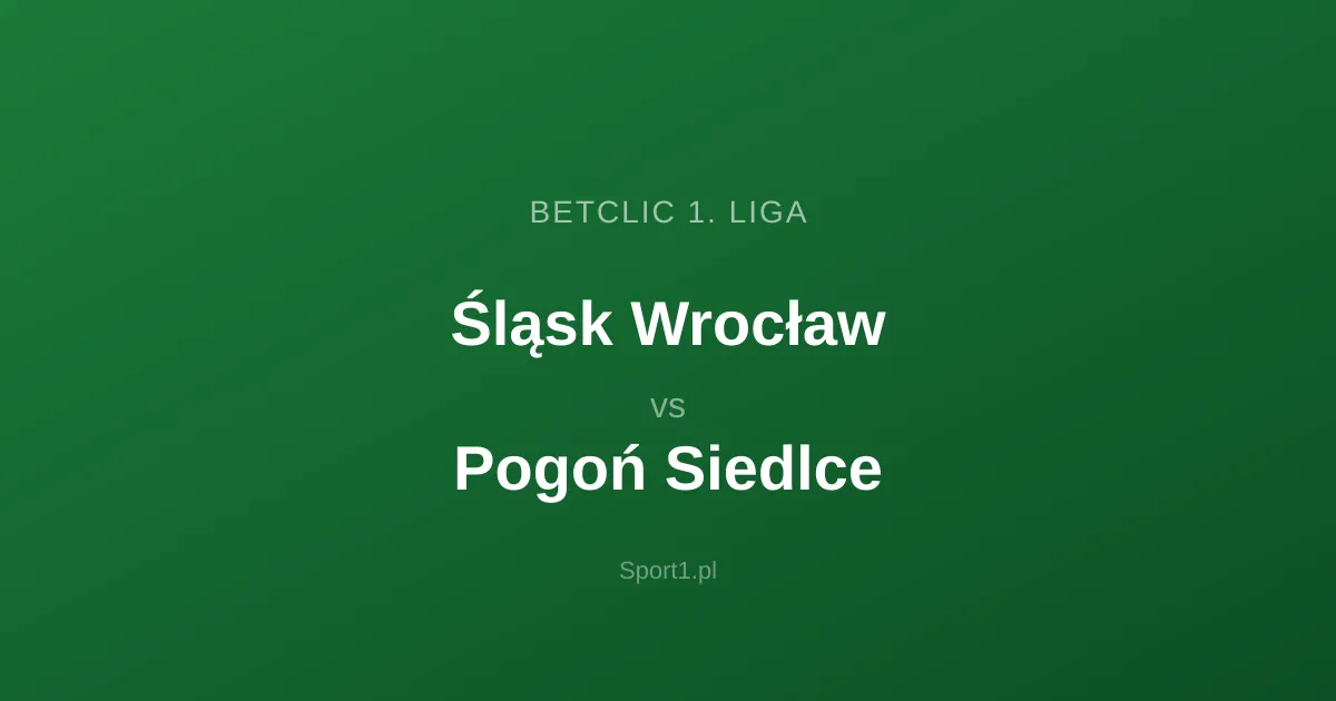 Śląsk Wrocław - Pogoń Siedlce: Typy bukmacherskie