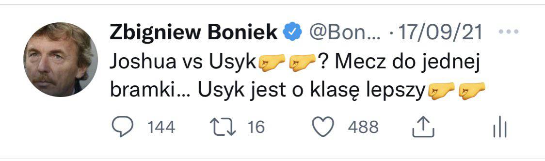 Boks: Joshua stracił pasy, Usyk nowym mistrzem, a Boniek to wszystko przewidział!
