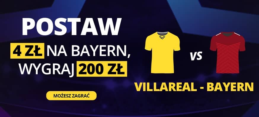 Fortuna bonus na Villarreal - Bayern. Wygrana gości daje dodatkowe 200 zł!