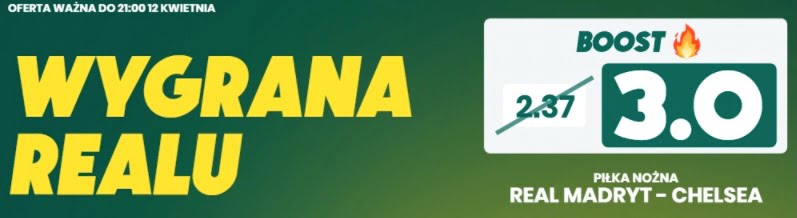 Wygrana Realu z kursem 3.0 w Betfan