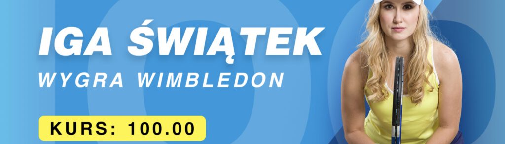 Świątek wygra Wimbledon - kurs 100.00 w promocji na BetCris.pl