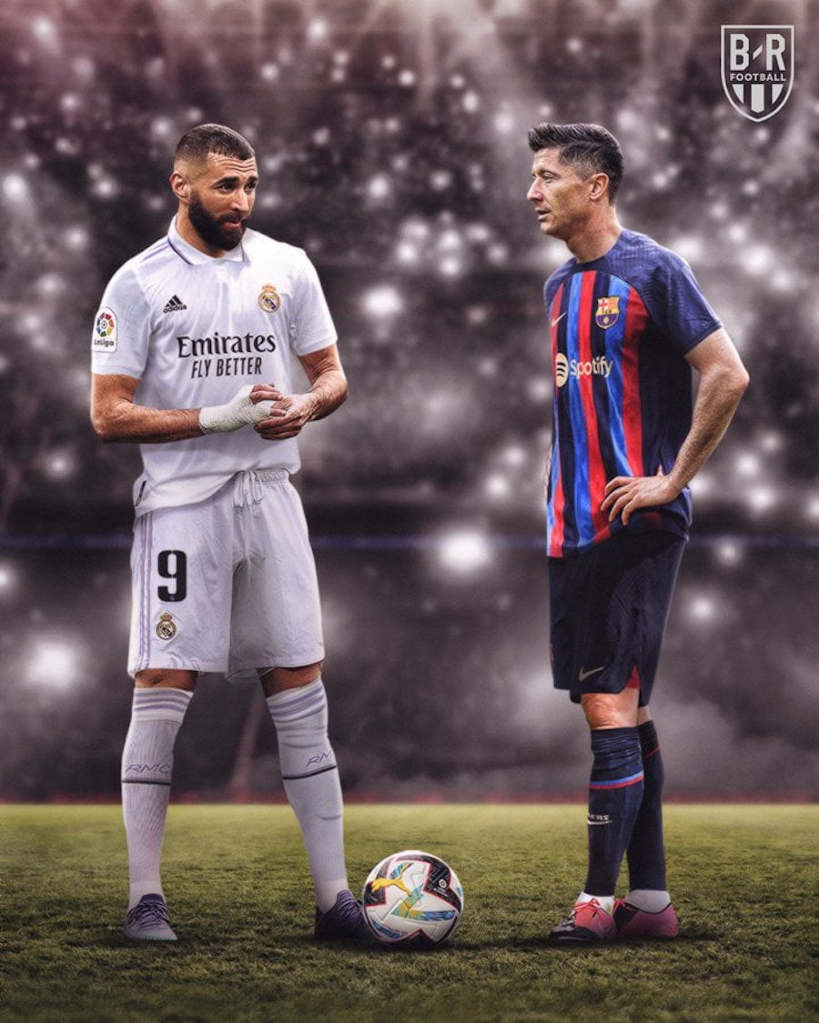 El Clasico 2022: Pojedynek Benzema vs Lewandowski (foto: B/R Football)