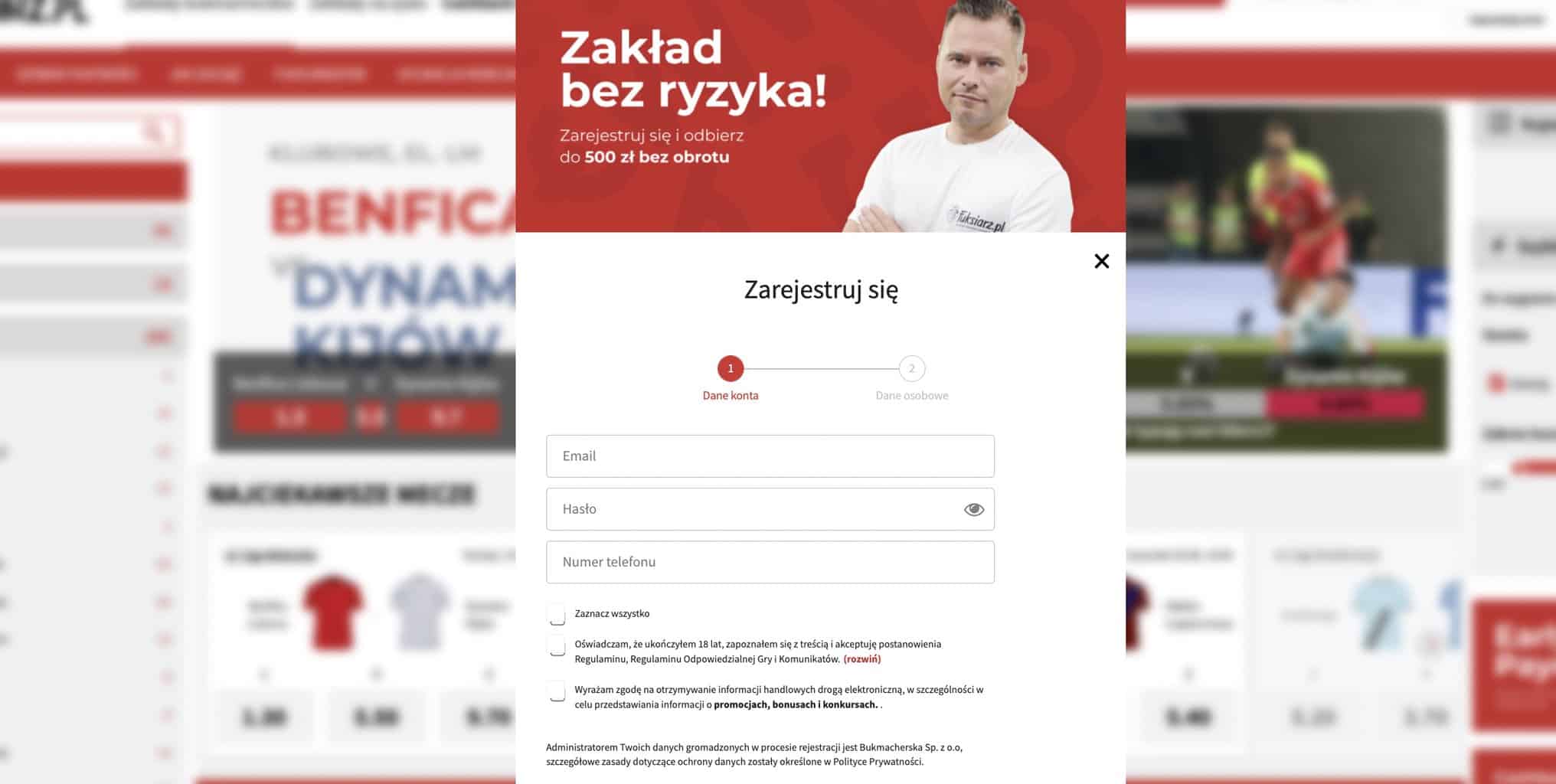 Fuksiarz rejestracja konta - Polsat Box Go za darmo