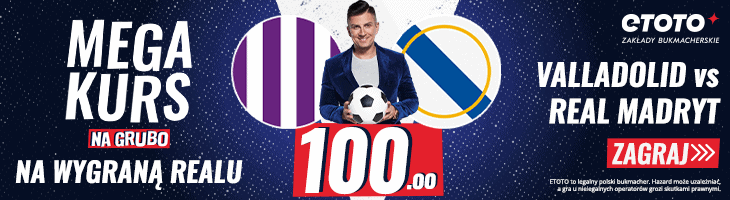Specjalny kurs na Real Madryt - aż 100.0 vs Valladolid