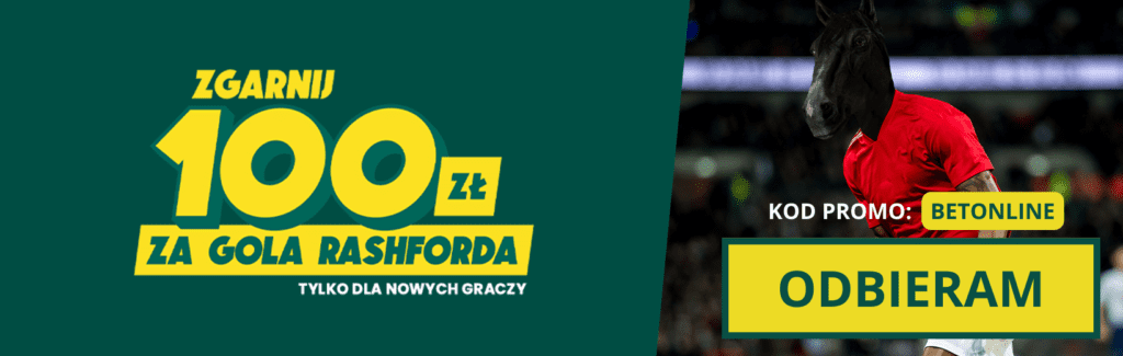 Gol Rashforda warty 100 PLN w Betfan