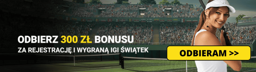 Bonus 300 PLN za wygraną Świątek w ćwierćfinale