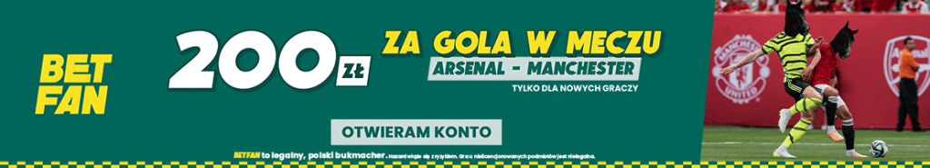 200 PLN za bramkę w meczu Arsenal - Manchester United