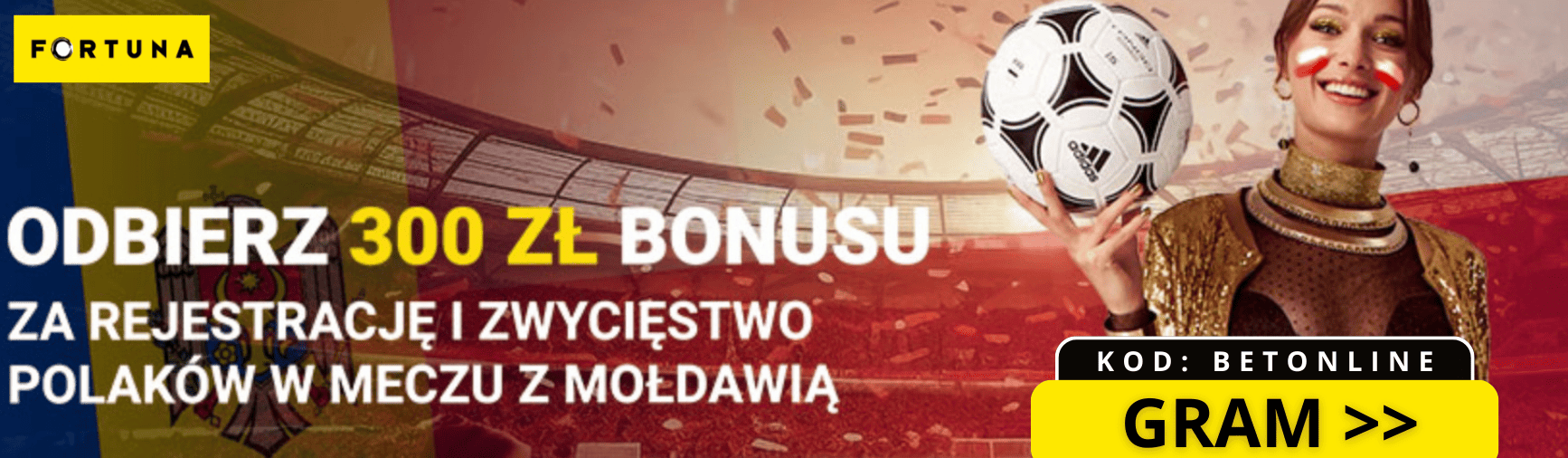 Polska wygrywa w niedzielę = 300 PLN na twoim koncie w Fortunie!