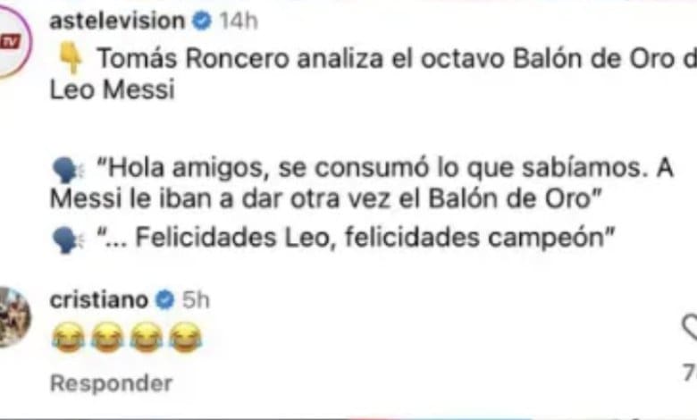 Ronaldo lubi wpis krytykujący wybór Messiego