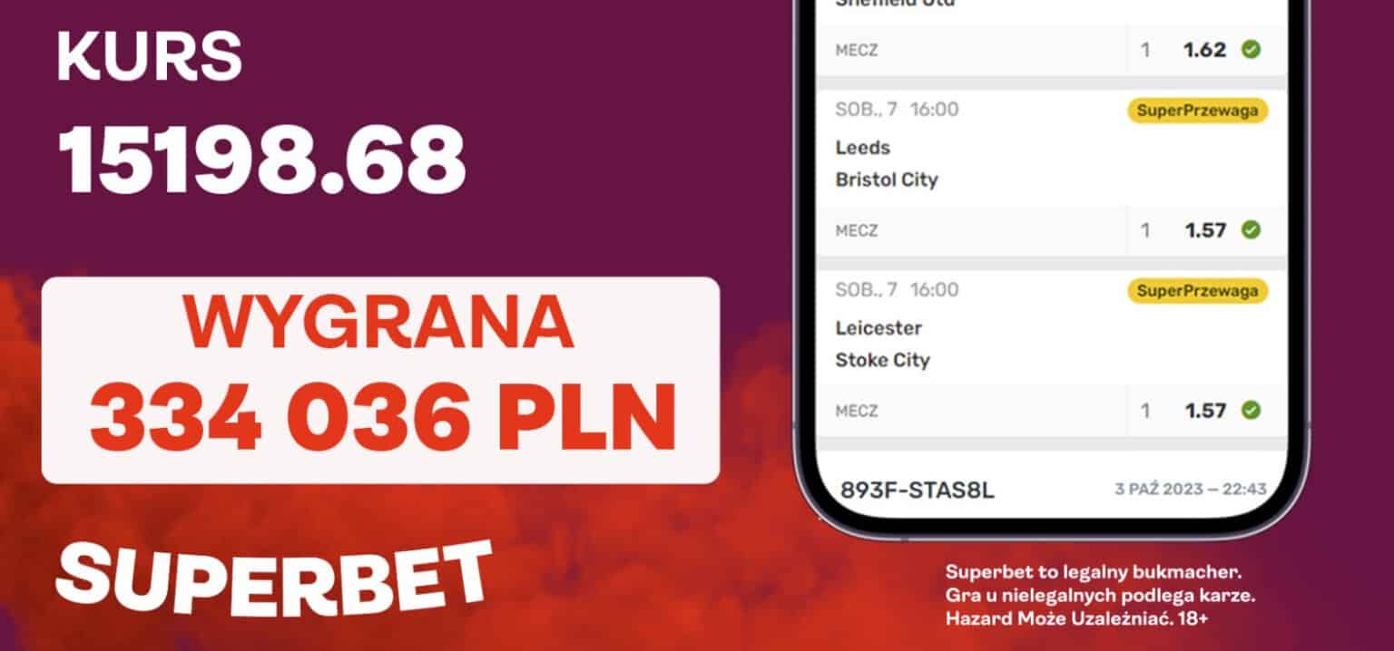 Oszałamiająca wygrana w Superbet - ktoś zarobił 334 000 zł!