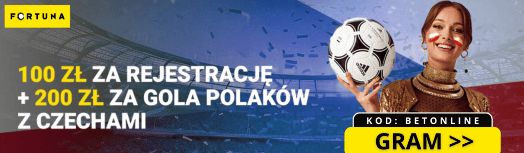 Aż 300 PLN od Fortuny za gola Polski z Czechami!