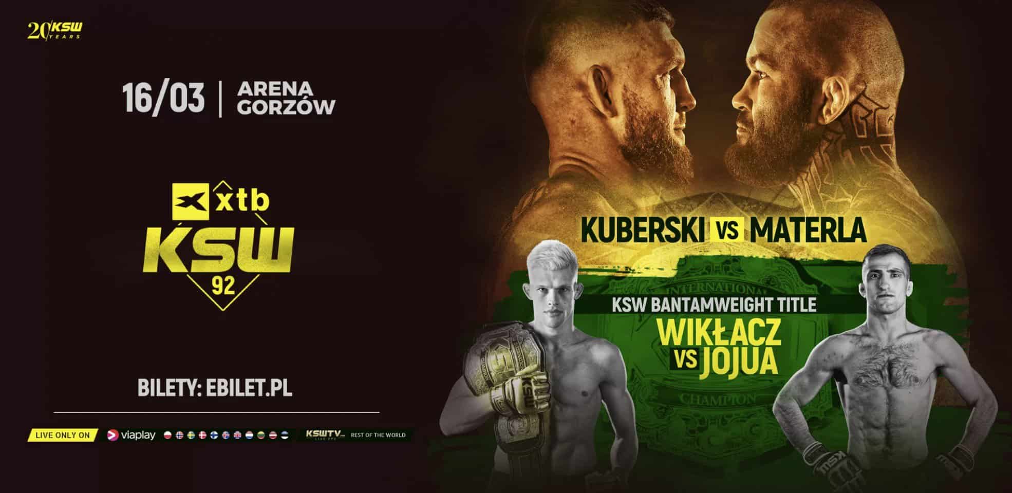 KSW 92 za darmo: Gdzie oglądać? Transmisja 16.03.2024