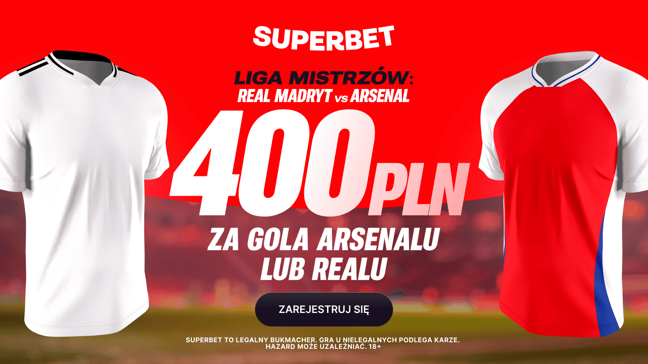 400 PLN za gola w meczu Arsenalu z Realem