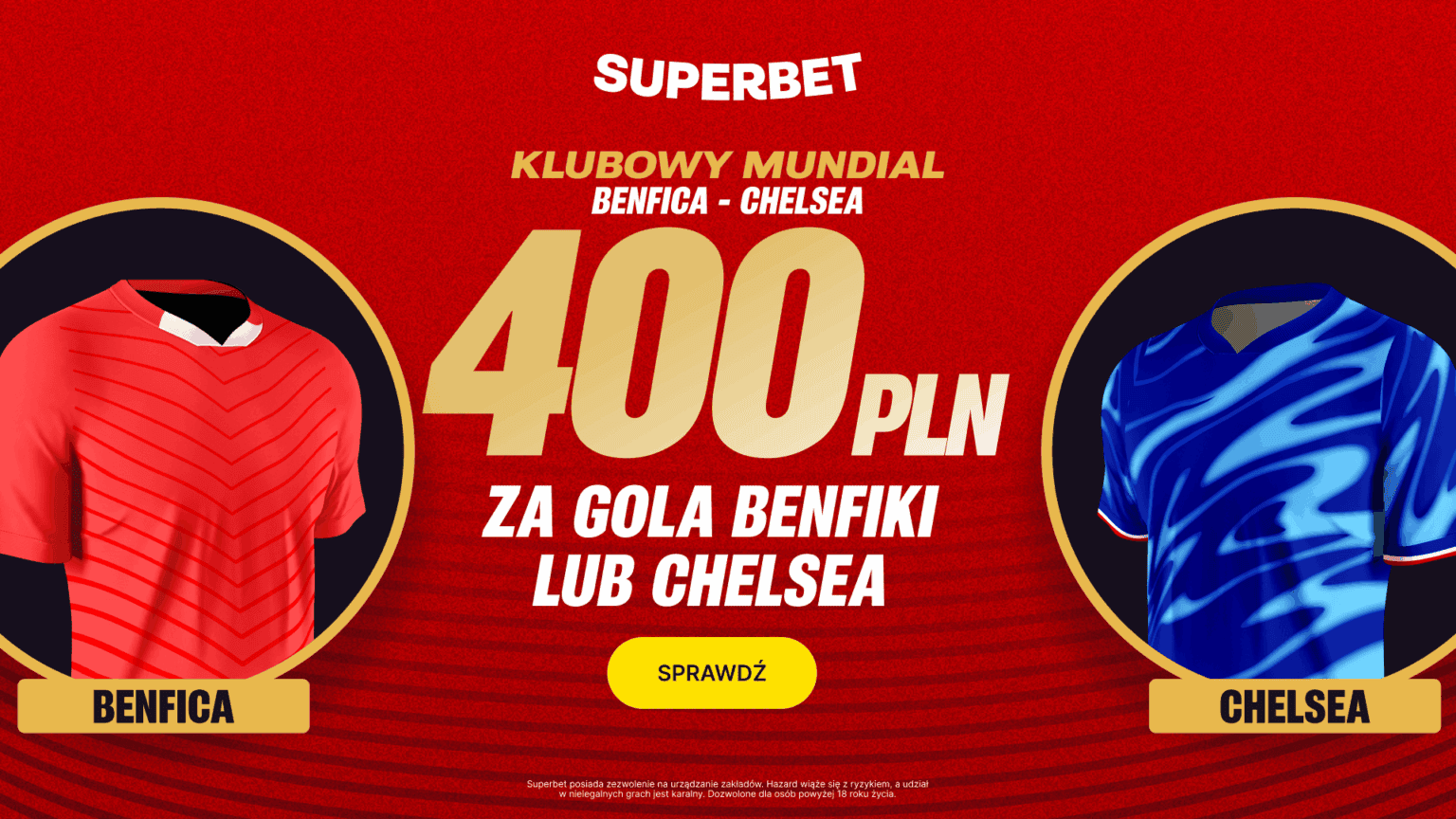 Promocja Superbet: Bonus 400 PLN za gola w meczu Benfica – Chelsea