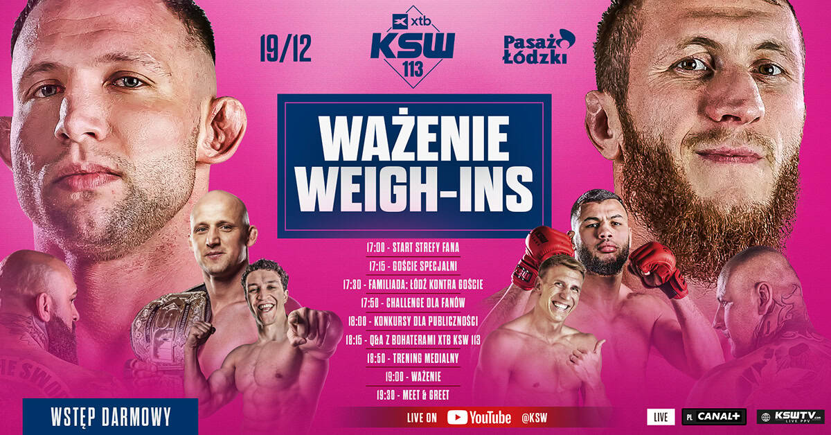 Spotkanie z gwiazdami, konkursy i trening – oto atrakcje przed XTB KSW 113 w Łodzi!